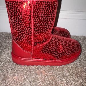 UGG Shiny Red Kids Boots